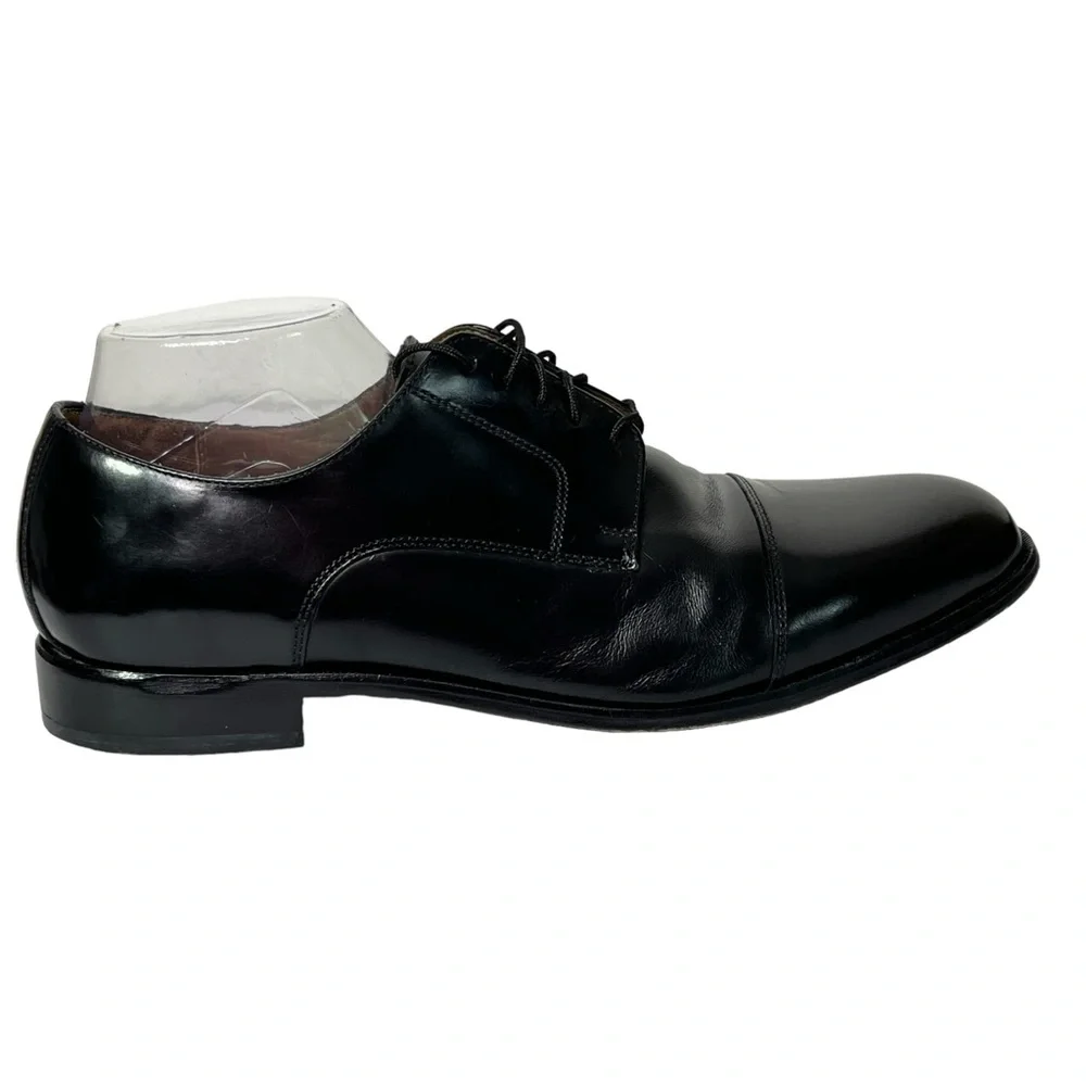 Florsheim Broxton‎ Cap Toe Men's 10.5 D Black Leather Dress Tie Shoes